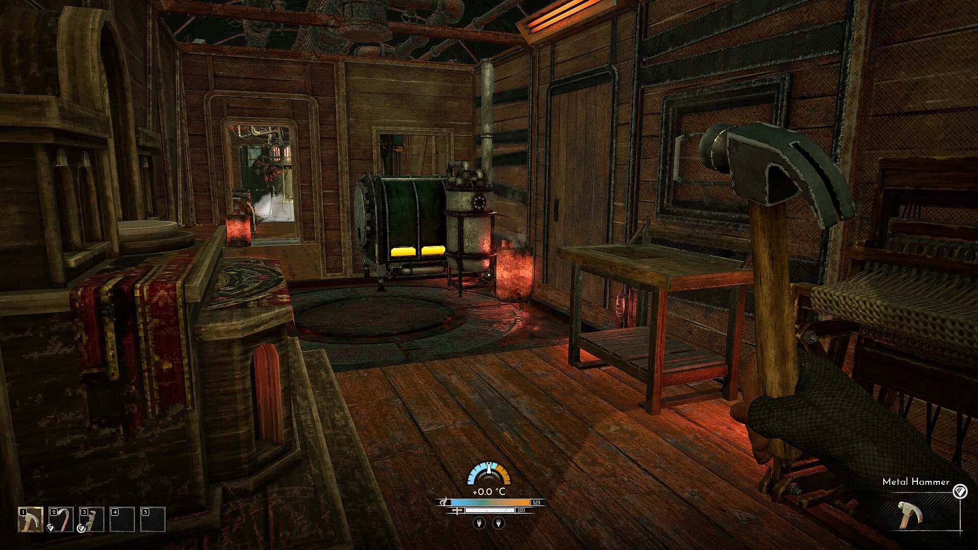 Metal Hammer equipped inside the train