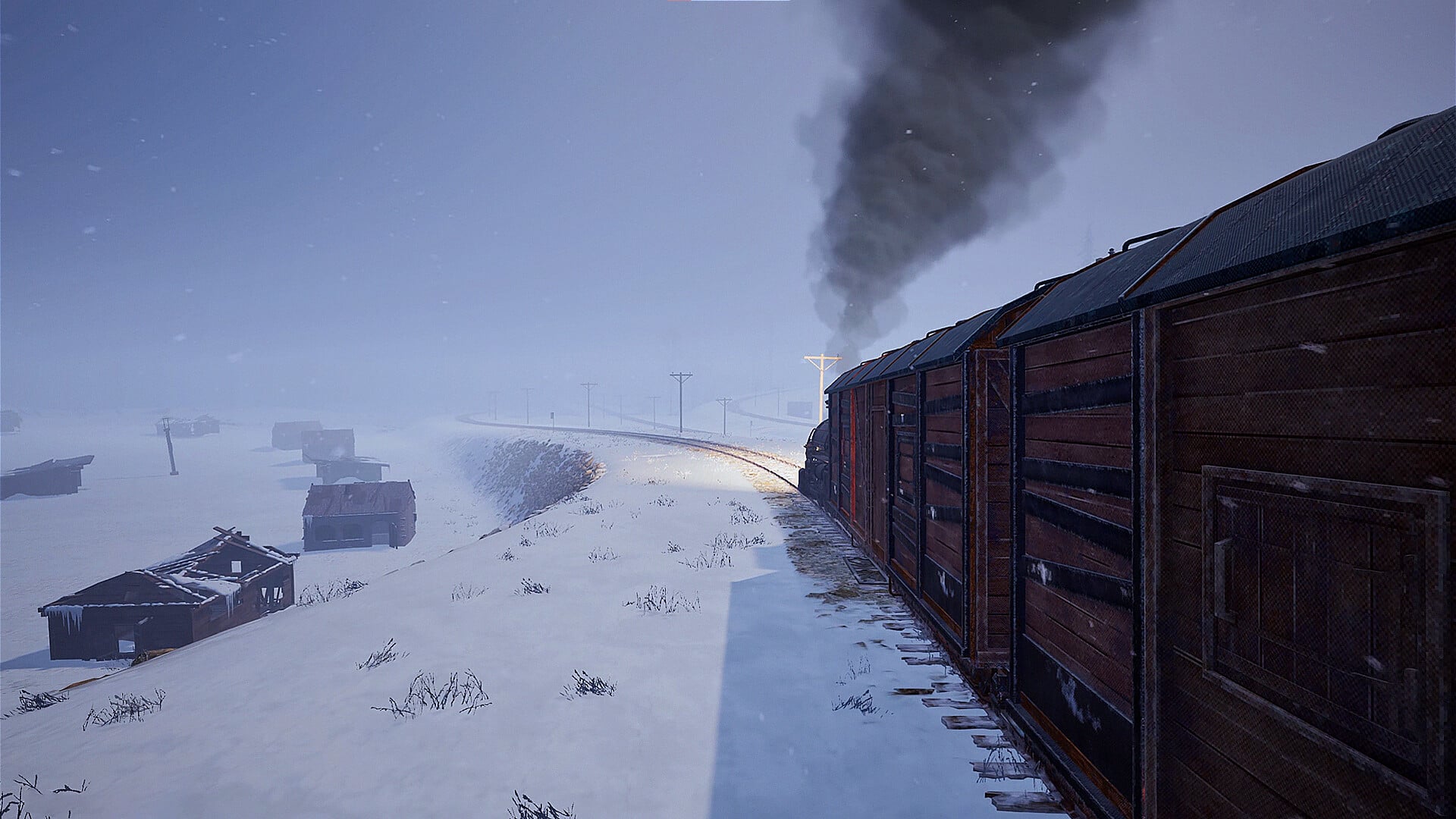Frostrail train travelling through a frozen rail route