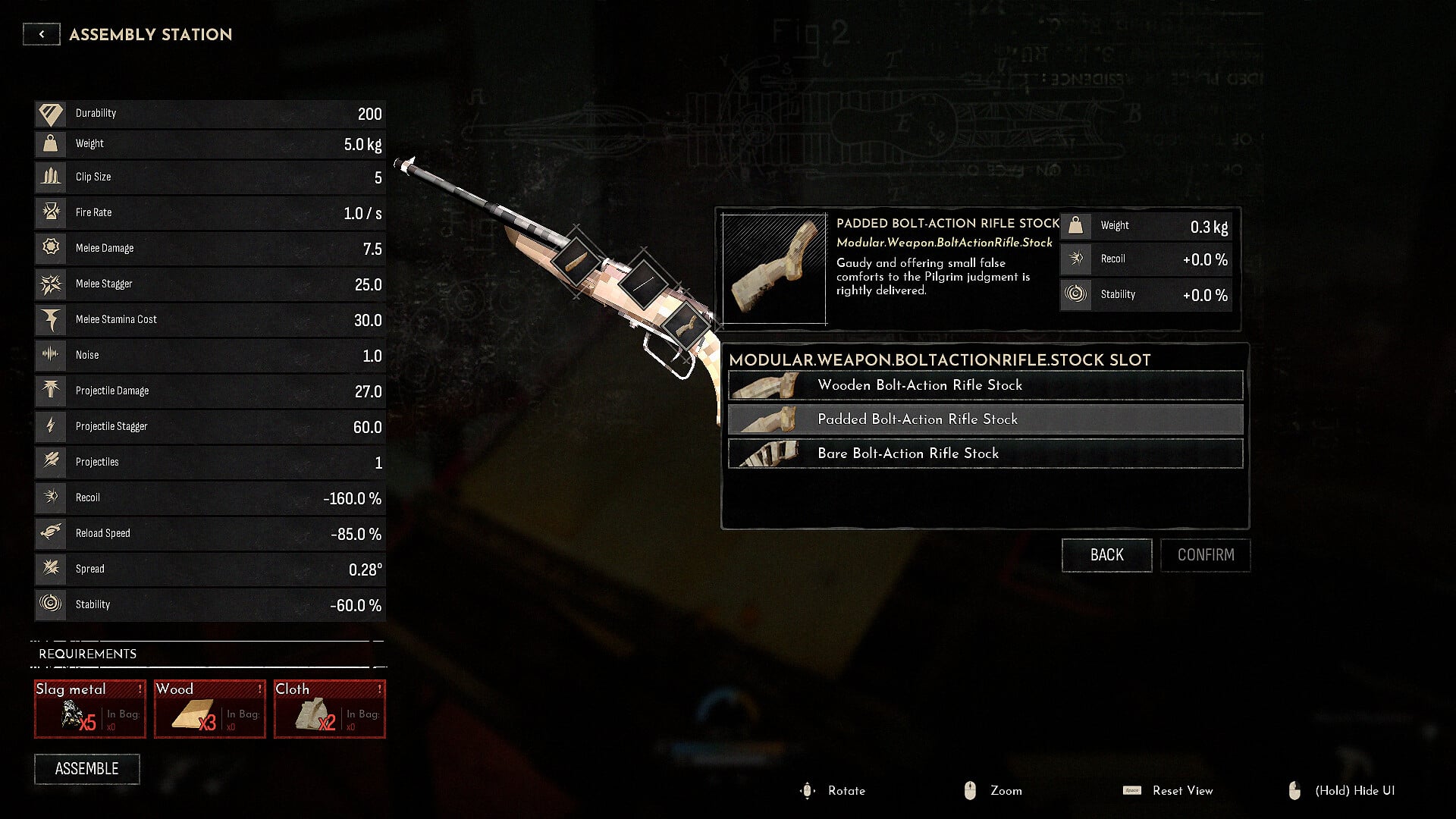 Frostrail weapon assembly and modular parts interface